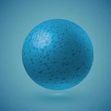 Connected blue globe, vector illustration Stock Illustration