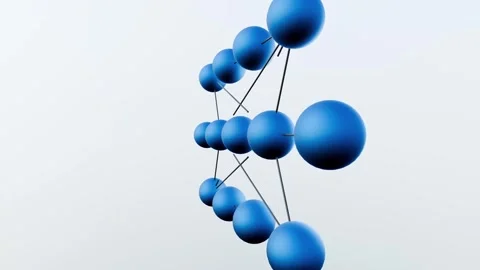 Connected blue spheres, abstract design, model, network. Stock Footage 294042777