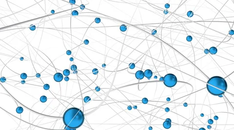 Connected blue spheres in one network. Stock Footage 50050161