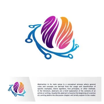 Connected Brain Logo Template. Technology Brain, Creative mind, learning and  Stock Illustration