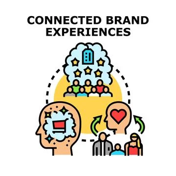 Connected brand experiences concept vector illustration イラスト素材