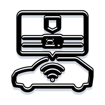 Connected car cybersecurity protecting smart vehicle data Stock Illustration