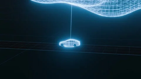 Connected Car Real-Time Data Exchange with Cloud System Network Perspective Video stock 333458050