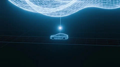 Connected Car Receiving Data from Cloud System Network Perspective Video stock 333458048