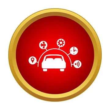 Connected car system showing smart technology features Stock Illustration