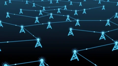 Connected cell tower network web Stock Footage 119993280