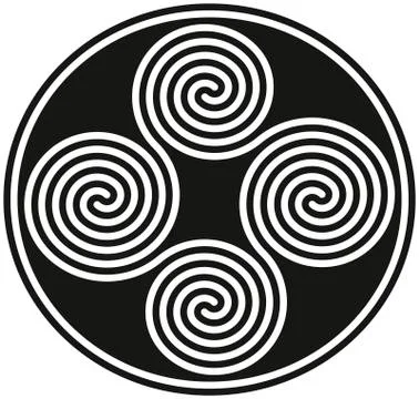 Connected Celtic Double Spirals Stock Illustration