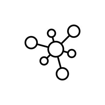 Connected Chart Icon for Data Analysis and Reporting Stock Illustration
