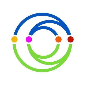 Connected circle icon vector logo template illustration design Stock Illustration