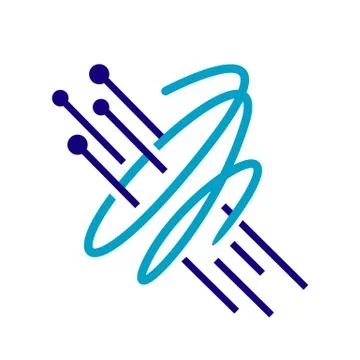 Connected circle vector illustration. Technology abstract dot connection cros Stock Illustration