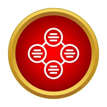 Connected circles network icon representing collaboration and community Stockillustratie