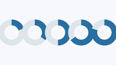 Connected circular icons linked in continuous loop design Stockillustratie