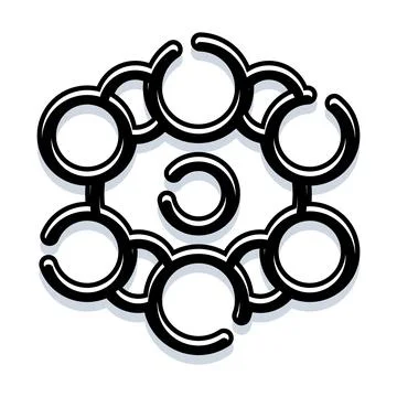 Connected circular line art design pattern Stockillustratie