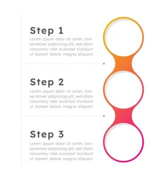 Connected circular nodes empty infographic template Stock Illustration