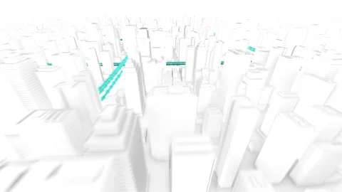 Connected city information highways render with motion blur Stock Footage 138414443