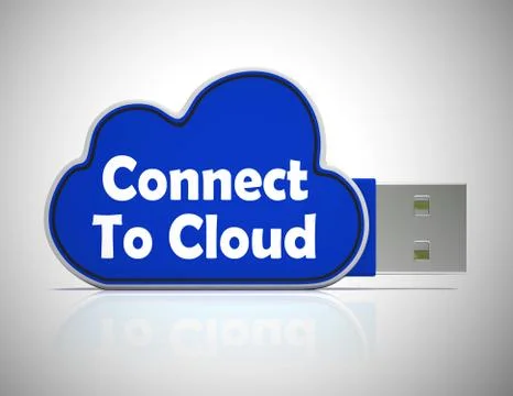 Connected to the cloud concept icon means online access - 3d ill Stock Illustration