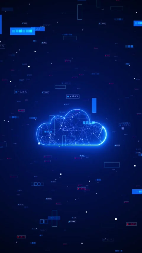 Connected Cloud Data Platform with Analytics Display Stock Footage 341038945