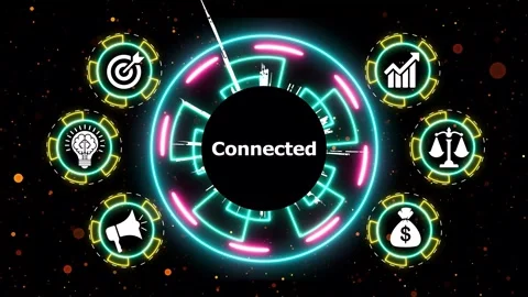 Connected concept motion graphics with icons for business and finance digit.. Stock-Footage 336646691