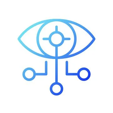 Connected contact lenses gradient linear vector icon Stock Illustration