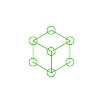 Connected cube vector icon design template Stock Illustration