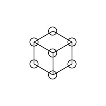 Connected cube vector icon design template Stock Illustration