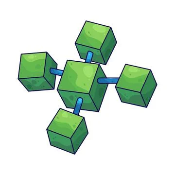 Connected cubes illustration Stock Illustration