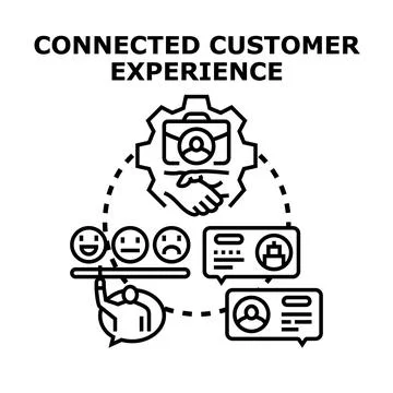Connected customer experience management and personalization concept Stock Illustration