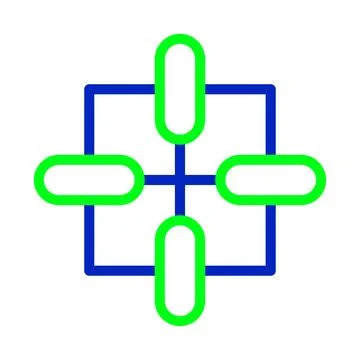 Connected Data Flow Diagram in a Network System Stock Illustration