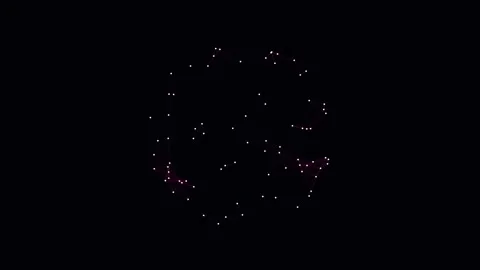Connected Data Nodes - Abstract Network Structure on Black 库存影片 339179682