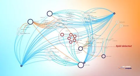 Connected Data Nodes on Color Gradient Vector Network Diagram Stock Illustration