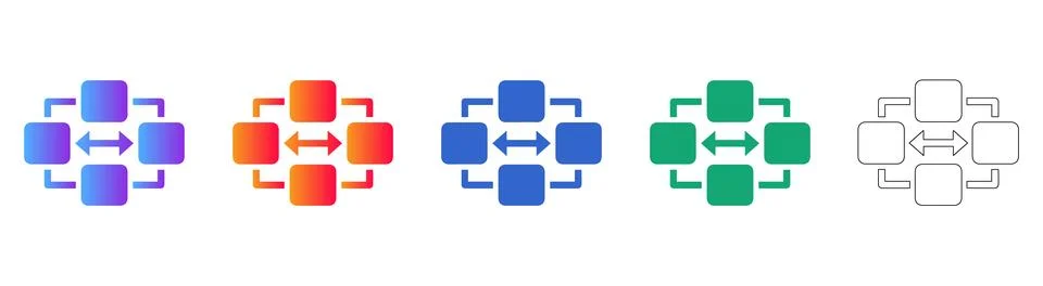 Connected Data Nodes Diagram Illustrazione stock