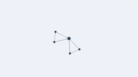 Connected data nodes network line icon, slate gray style Stock Footage 342598667