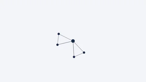 Connected data nodes network line icon, dark ink blue style Stock Footage 342598671