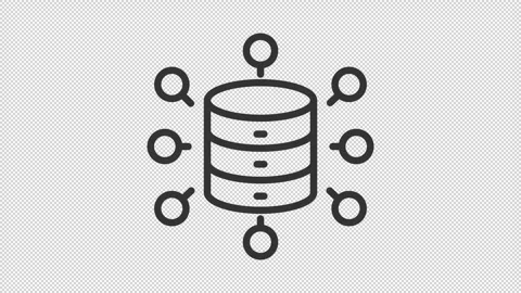 Connected database nodes line animation Video stock 337776437