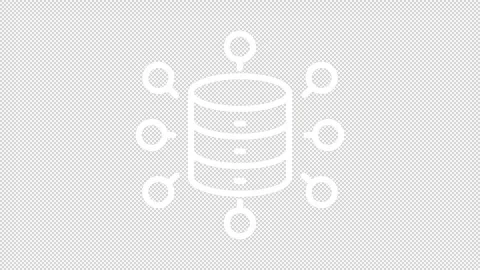Connected database nodes white line animation Stock Footage 340285520