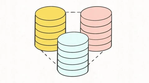 Connected Database Storage System Animation Stock Footage 341802307