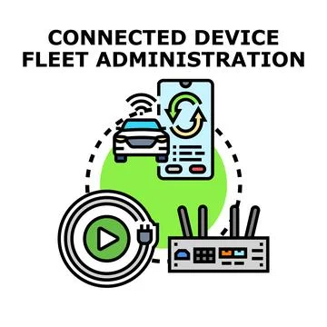 Connected device fleet administration and remote smart management Stock Illustration