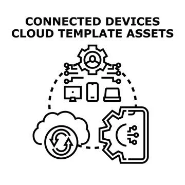 Connected devices and cloud computing technology concept Stock Illustration