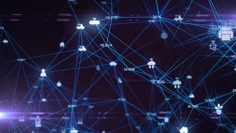 Connected devices Internet of things (IoT) cloud computing big data network Stock Footage 116285444