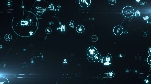 Connected devices Internet of things (IoT) cloud computing big data network Video stock 126016774