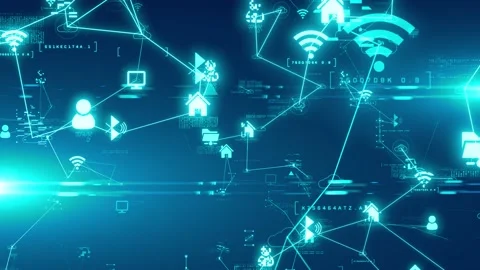 Connected devices Internet of things (IoT) cloud computing big data network Stock Footage 151933340