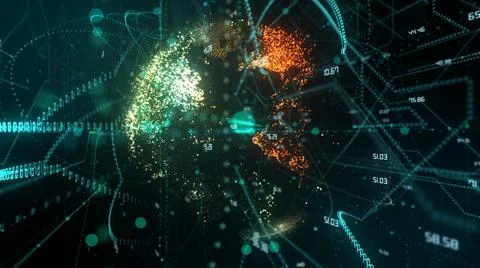 Connected devices Internet of things (IoT) cloud computing big data network  Stock Illustration