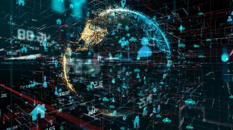 Connected devices Internet of things (IoT) cloud computing big data network  Stock Illustration