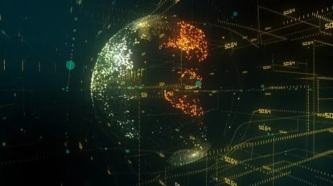 Connected devices Internet of things (IoT) cloud computing big data network  Illustrazione stock