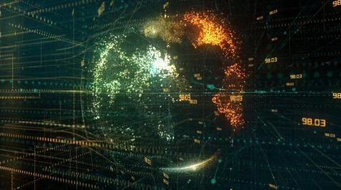 Connected devices Internet of things (IoT) cloud computing big data network Stock Illustration