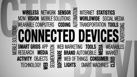Connected devices- tag cloud - loop Stock Footage 83663710