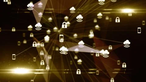 Connected devices using cloud computing networks for Internet of things IOT Stock Illustration