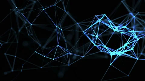 Connected digital blue dots with depth of field settings Stock Footage 151692041