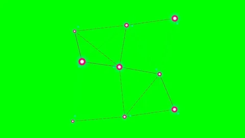 Connected digital nodes forming a geometric network on a green screen backg.. 스톡 동영상 341839024