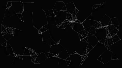 Connected digital nodes network background with floating lines and dots mot.. Stock Footage 341770786